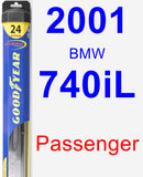 Passenger Wiper Blade for 2001 BMW 740iL - Hybrid