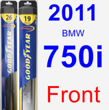 Front Wiper Blade Pack for 2011 BMW 750i - Hybrid