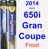 Front Wiper Blade Pack for 2014 BMW 650i Gran Coupe - Hybrid