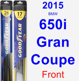 Front Wiper Blade Pack for 2015 BMW 650i Gran Coupe - Hybrid