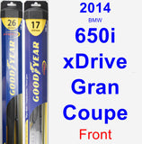 Front Wiper Blade Pack for 2014 BMW 650i xDrive Gran Coupe - Hybrid