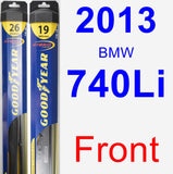 Front Wiper Blade Pack for 2013 BMW 740Li - Hybrid