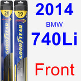 Front Wiper Blade Pack for 2014 BMW 740Li - Hybrid