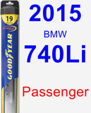 Passenger Wiper Blade for 2015 BMW 740Li - Hybrid