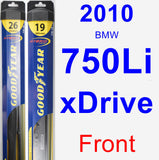 Front Wiper Blade Pack for 2010 BMW 750Li xDrive - Hybrid