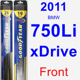 Front Wiper Blade Pack for 2011 BMW 750Li xDrive - Hybrid