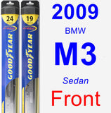 Front Wiper Blade Pack for 2009 BMW M3 - Hybrid