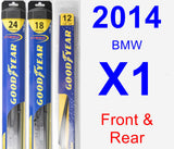 Front & Rear Wiper Blade Pack for 2014 BMW X1 - Hybrid