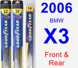 Front & Rear Wiper Blade Pack for 2006 BMW X3 - Hybrid