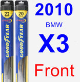 Front Wiper Blade Pack for 2010 BMW X3 - Hybrid