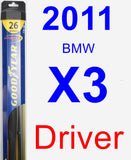 Driver Wiper Blade for 2011 BMW X3 - Hybrid
