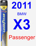Passenger Wiper Blade for 2011 BMW X3 - Hybrid