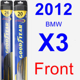 Front Wiper Blade Pack for 2012 BMW X3 - Hybrid