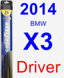 Driver Wiper Blade for 2014 BMW X3 - Hybrid