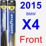 Front Wiper Blade Pack for 2015 BMW X4 - Hybrid
