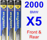 Front & Rear Wiper Blade Pack for 2000 BMW X5 - Hybrid