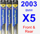 Front & Rear Wiper Blade Pack for 2003 BMW X5 - Hybrid