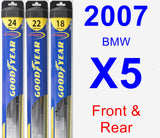 Front & Rear Wiper Blade Pack for 2007 BMW X5 - Hybrid