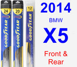 Front & Rear Wiper Blade Pack for 2014 BMW X5 - Hybrid