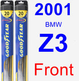 Front Wiper Blade Pack for 2001 BMW Z3 - Hybrid