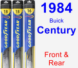 Front & Rear Wiper Blade Pack for 1984 Buick Century - Hybrid