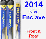 Front & Rear Wiper Blade Pack for 2014 Buick Enclave - Hybrid