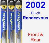 Front & Rear Wiper Blade Pack for 2002 Buick Rendezvous - Hybrid