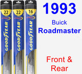 Front & Rear Wiper Blade Pack for 1993 Buick Roadmaster - Hybrid