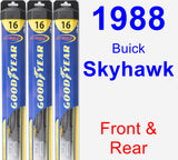 Front & Rear Wiper Blade Pack for 1988 Buick Skyhawk - Hybrid