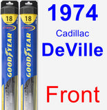 Front Wiper Blade Pack for 1974 Cadillac DeVille - Hybrid