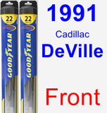 Front Wiper Blade Pack for 1991 Cadillac DeVille - Hybrid