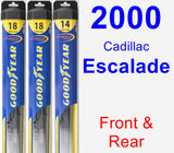 Front & Rear Wiper Blade Pack for 2000 Cadillac Escalade - Hybrid