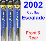 Front & Rear Wiper Blade Pack for 2002 Cadillac Escalade - Hybrid