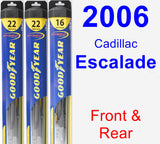 Front & Rear Wiper Blade Pack for 2006 Cadillac Escalade - Hybrid
