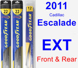 Front & Rear Wiper Blade Pack for 2011 Cadillac Escalade EXT - Hybrid