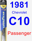 Passenger Wiper Blade for 1981 Chevrolet C10 - Hybrid