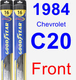 Front Wiper Blade Pack for 1984 Chevrolet C20 - Hybrid