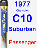 Passenger Wiper Blade for 1977 Chevrolet C10 Suburban - Hybrid