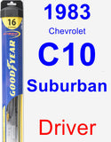 Driver Wiper Blade for 1983 Chevrolet C10 Suburban - Hybrid