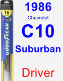 Driver Wiper Blade for 1986 Chevrolet C10 Suburban - Hybrid