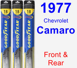 Front & Rear Wiper Blade Pack for 1977 Chevrolet Camaro - Hybrid