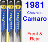 Front & Rear Wiper Blade Pack for 1981 Chevrolet Camaro - Hybrid