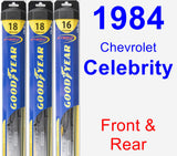 Front & Rear Wiper Blade Pack for 1984 Chevrolet Celebrity - Hybrid