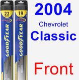 Front Wiper Blade Pack for 2004 Chevrolet Classic - Hybrid