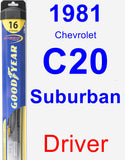 Driver Wiper Blade for 1981 Chevrolet C20 Suburban - Hybrid