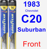 Front Wiper Blade Pack for 1983 Chevrolet C20 Suburban - Hybrid