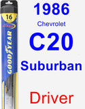 Driver Wiper Blade for 1986 Chevrolet C20 Suburban - Hybrid