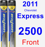 Front Wiper Blade Pack for 2011 Chevrolet Express 2500 - Hybrid