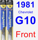 Front Wiper Blade Pack for 1981 Chevrolet G10 - Hybrid