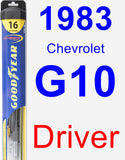 Driver Wiper Blade for 1983 Chevrolet G10 - Hybrid